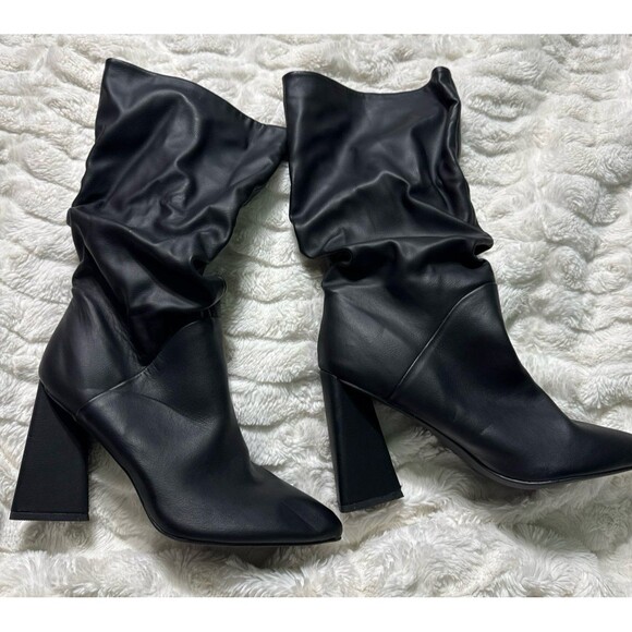 DV Dolce Vita Wandah Ruched Pull-On Mid Calf Boots Women's Size 8.5 Black - Picture 3 of 9